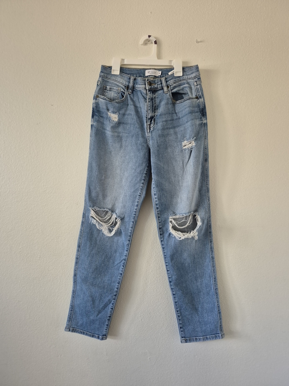 Oasis Light Blue Distressed Boyfriend Jeans